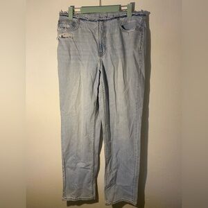 American Eagle Women’s Size 10 Raw Hem Blue Jeans Boho 90s